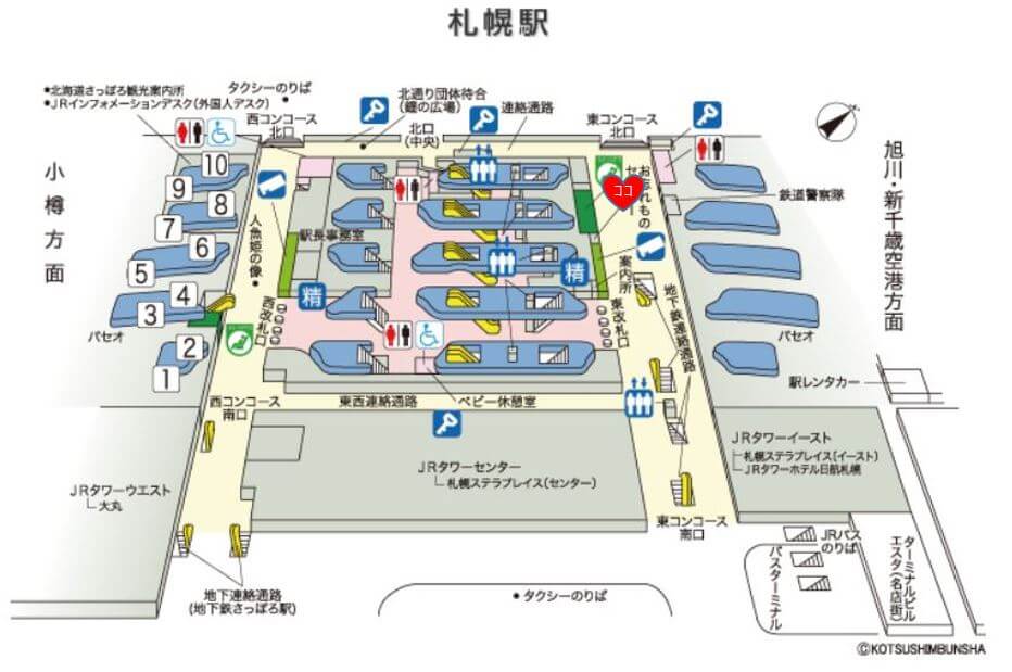 ポケットチェンジ札幌駅の場所の地図